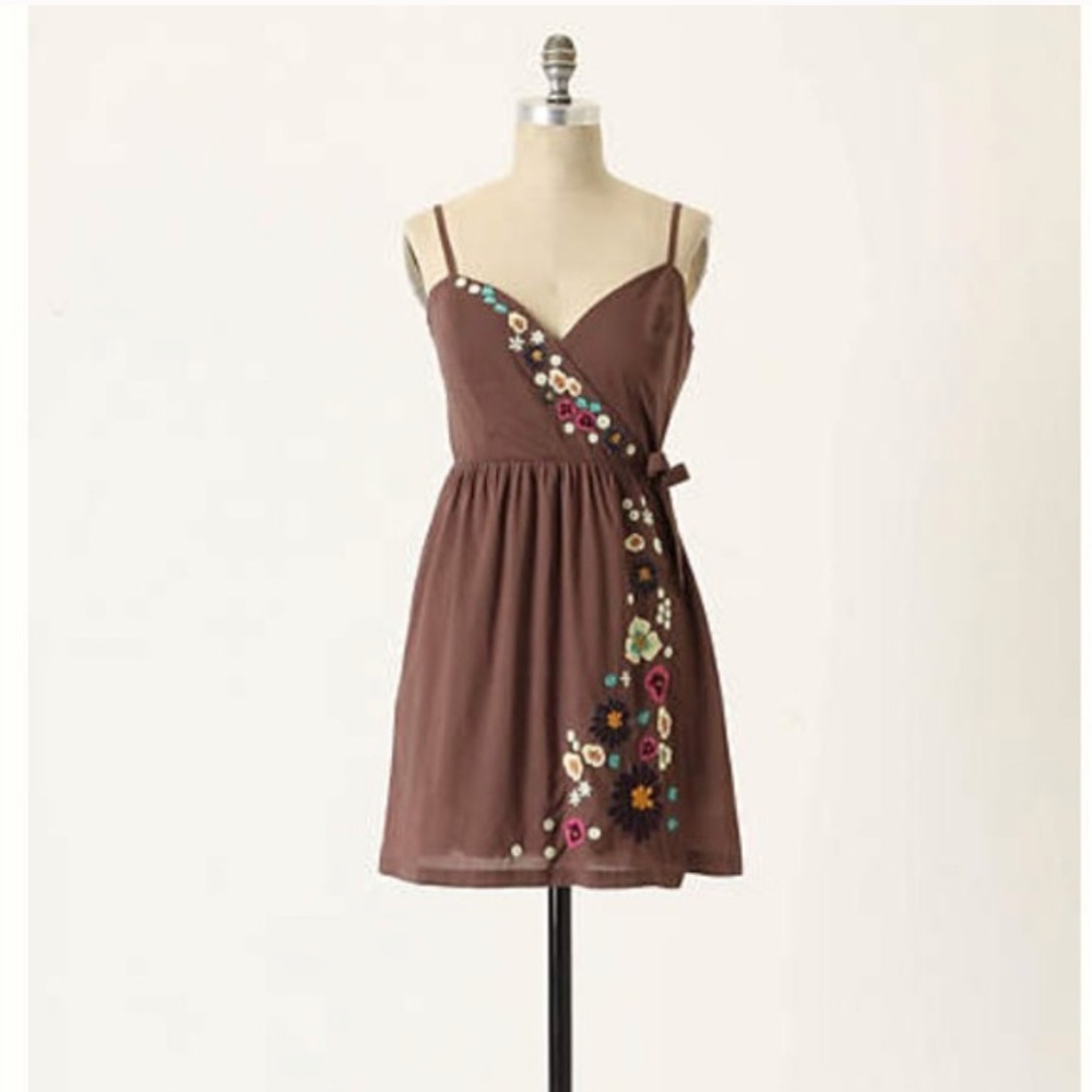 Eloise embroidered wrap dress/coverup